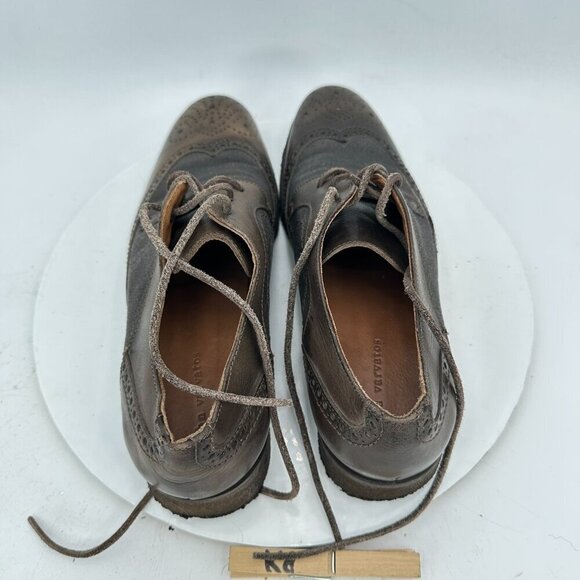 John Varvatos Men Size 9.5M Brown Distressed Leather Brogue Wingtip Derby Shoes main image 8
